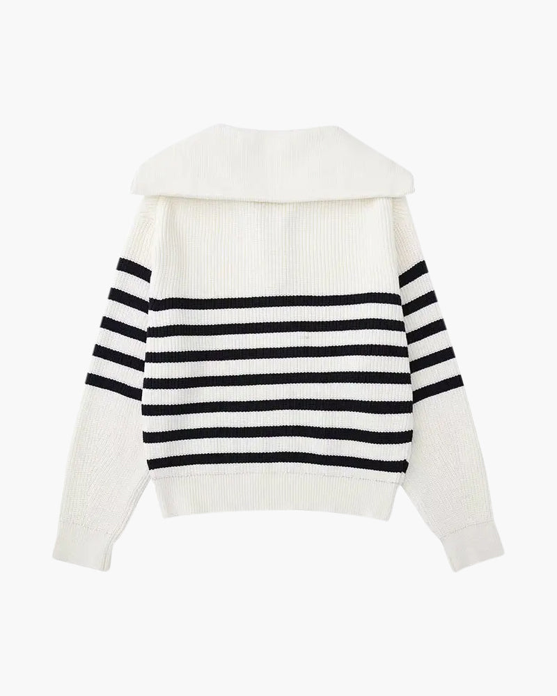 VanVelden™ | Gestreepte Zip Up Trui